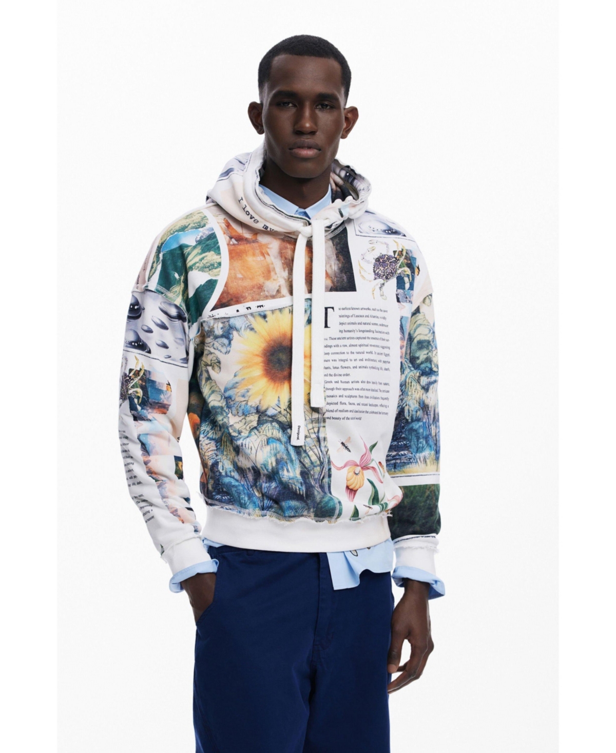 Desigual Men's Sunflower Hoodie In Multi