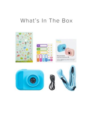 Camera 10 - Digital Mini Camera for Kids Ages 3-12, 1080P Video, 5MP Photos, Timer Mode, Fun Frames, Webcam, Tripod Adapter, Neck Lanyard & Memory Card (Blue)