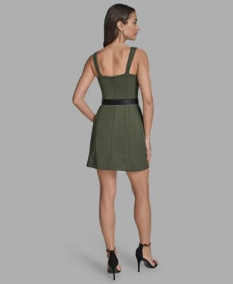 Women's Sleeveless Belted A-Line dress