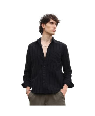 Men's Midnight Blacl Pastel Striped Shirt