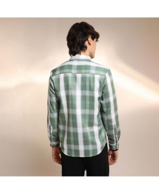 Men's Sage Green Tartan Plaid Shirt