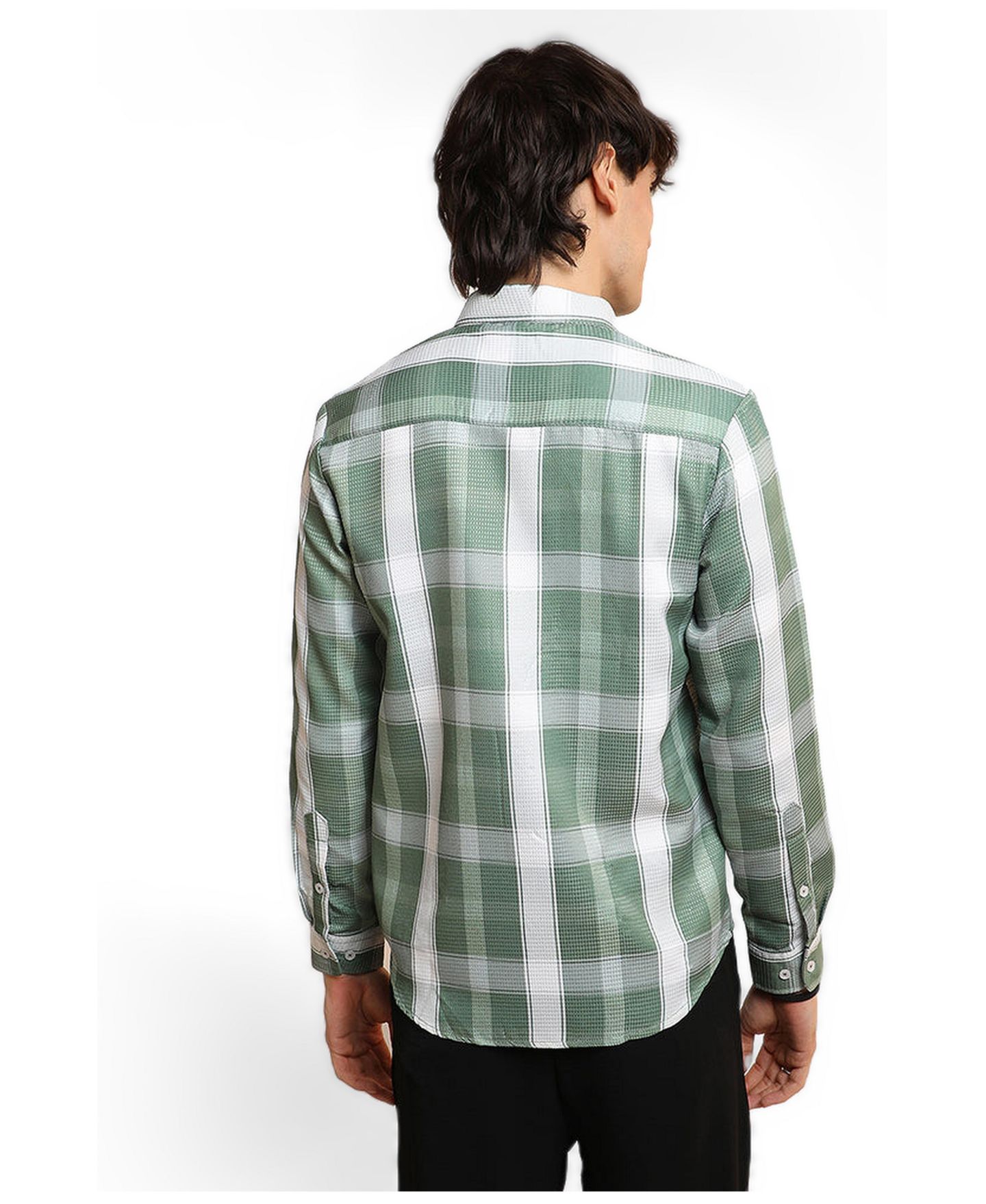 Мужская рубашка Cahoot Campus Sutra Sage Green Tartan Plaid, цвет: Зелёный — фото 3