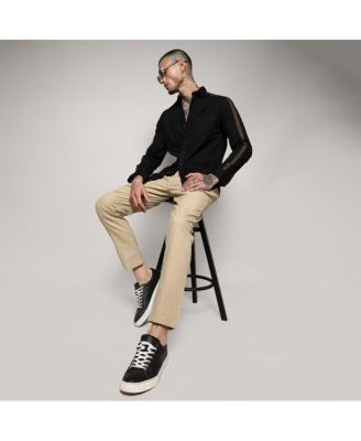 Men's Jet Black Side Striped Shirt