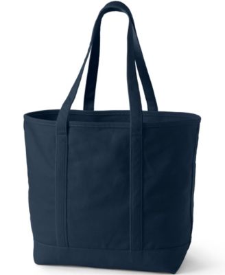 Extra Large Solid Color 5 Pocket Open Top Long Handle Canvas Tote Bag