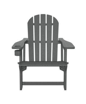 Outdoor Patio HDPE Plastic Adirondack Chair with Cup Holder
