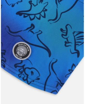 Boy Brushed Jersey Balaclava Blue Gradient Dinosaur Print - Toddler|Child