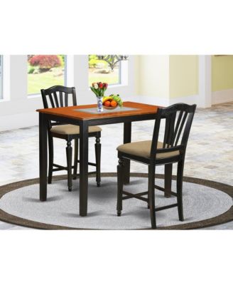 3 Pc Dining counter height set-pub Table and 2 Kitchen Dining Chairs Dining Room Set