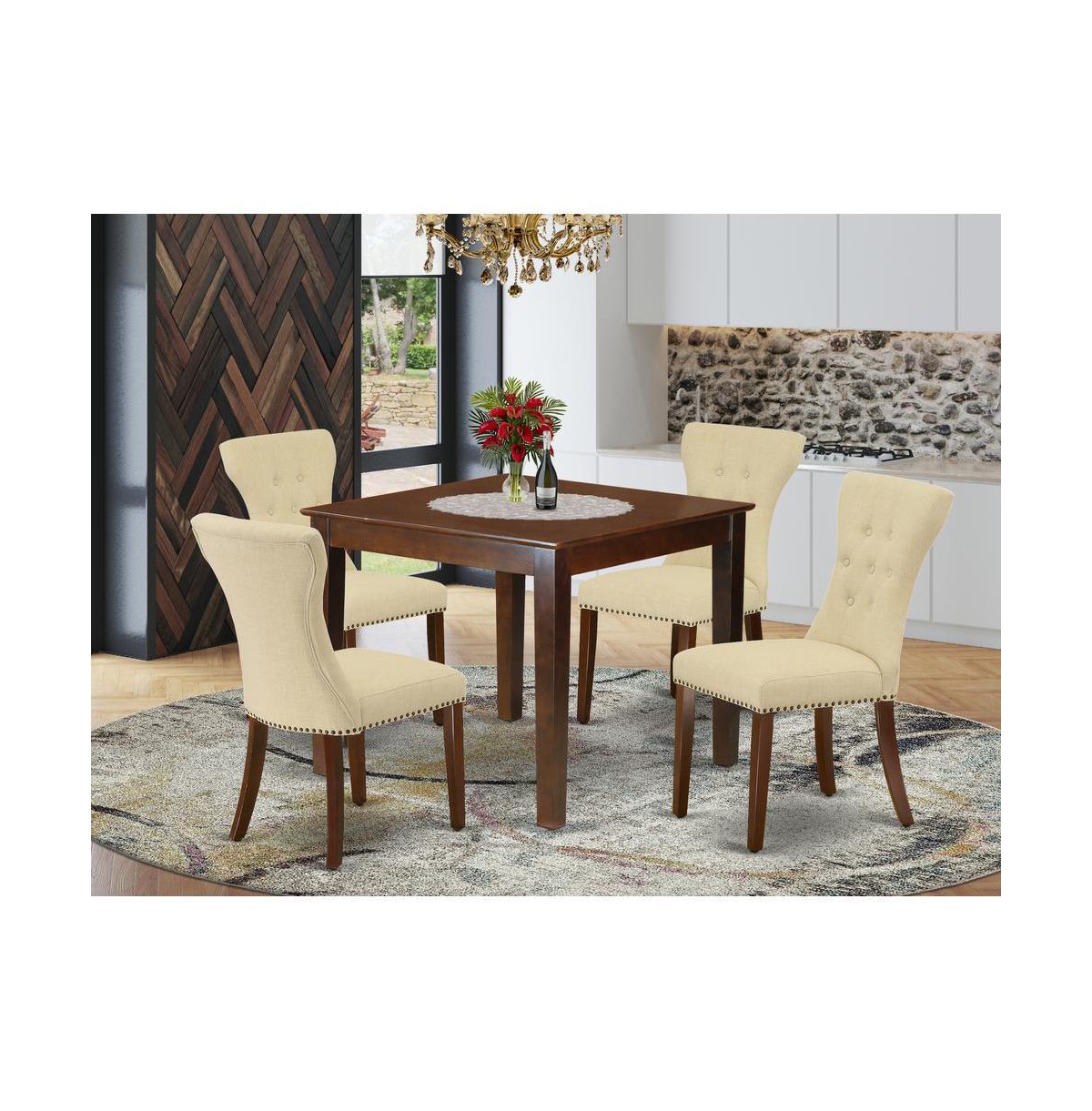 East West Furniture Dining Room Set Mahogany