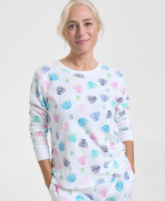 Women's Multi Menorah Cotton Pajama Set, Macy's Exclusive