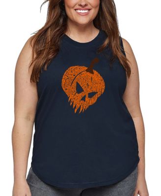 Plus Size Evil Pumpkin Word Art Tank Top