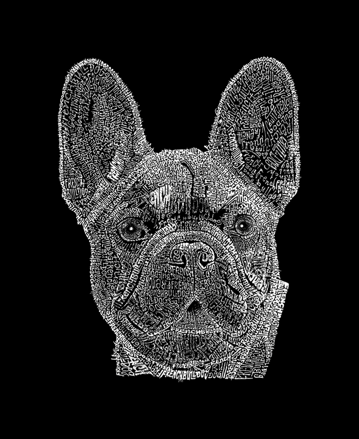 La Pop Art Plus Size French Bulldog Word Art Tank Top In Black