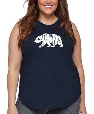 Pus Size California Bear Word Art Tank Top
