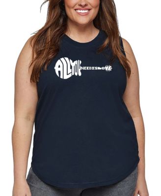 Plus Size All You Need Is Love Word Art Tank Top