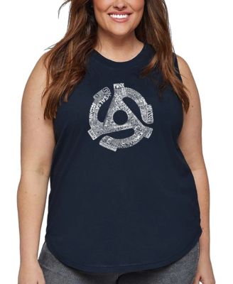 Plus Size Record Adapter Word Art Tank Top