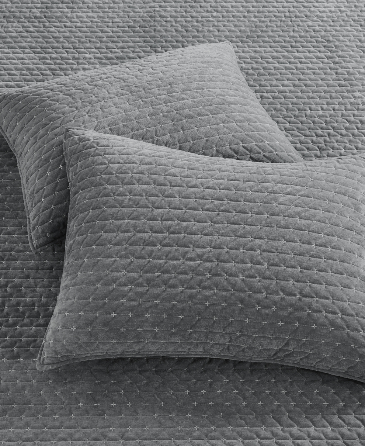 Levtex Velvet Stitch Reversible 2-pc. Quilt Set, Twin/twin Xl In Gray