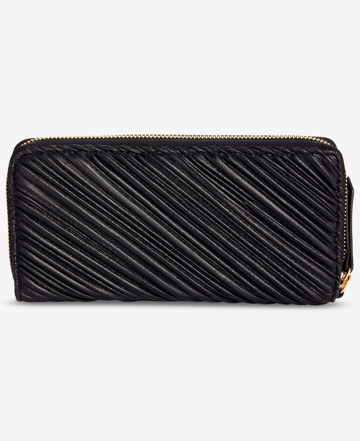 Inc International Concepts Hazel Ruched Zip-around Wallet, Macy's Exclusive In Black