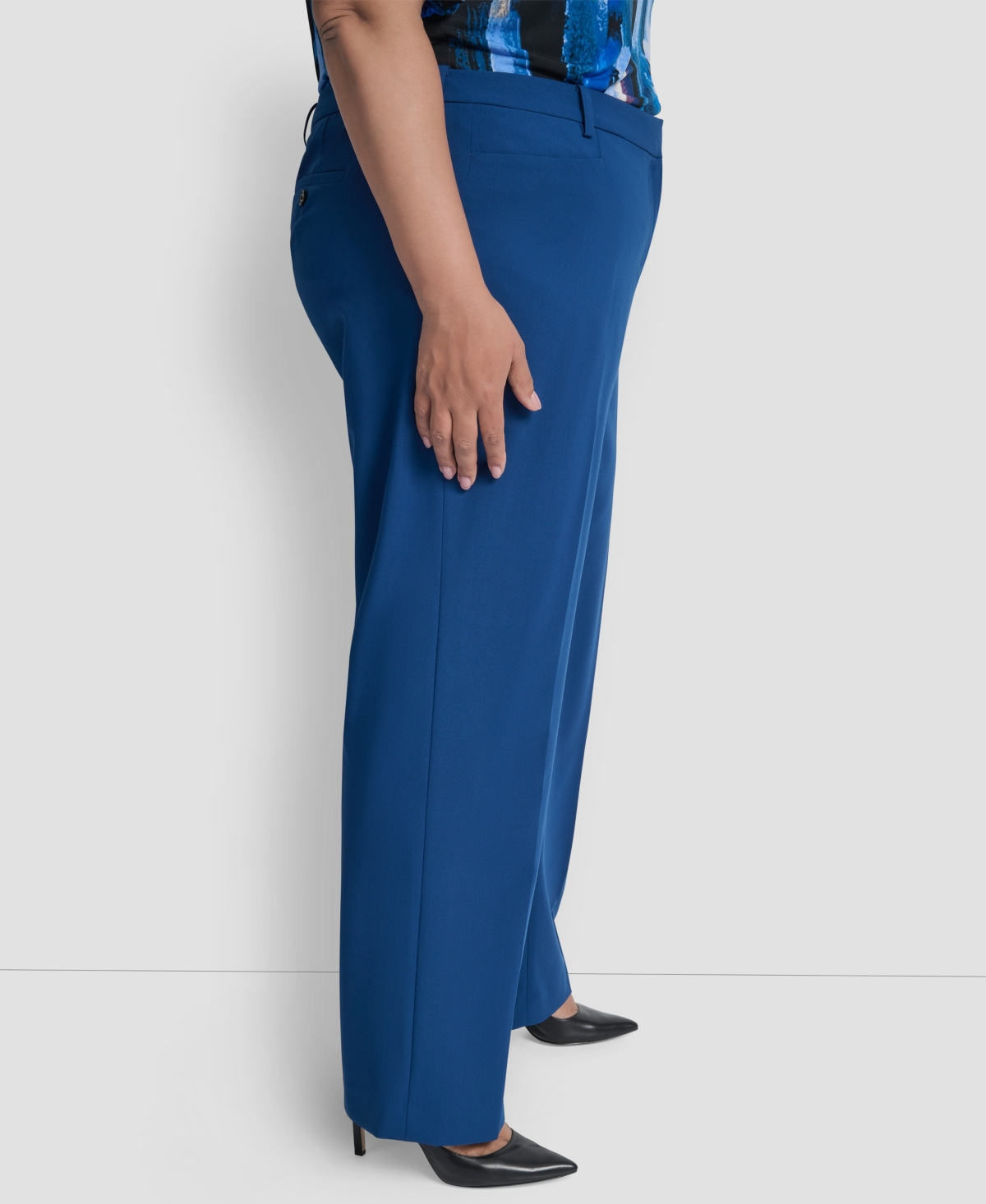 Dkny Plus Size Modern-fit Straight-leg Pants In Blue
