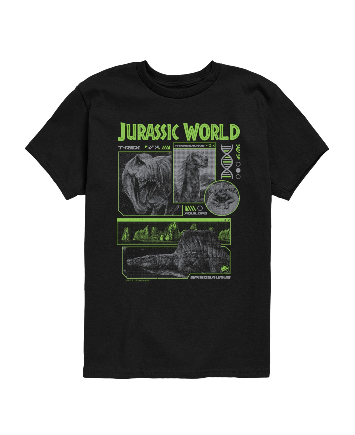 Jurassic Park Big Boys Live Action Jurassic World T-shirt In Black