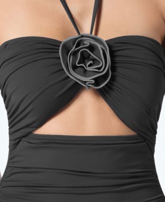 Women's Rosette Bandeau One-Piece Swimsuit