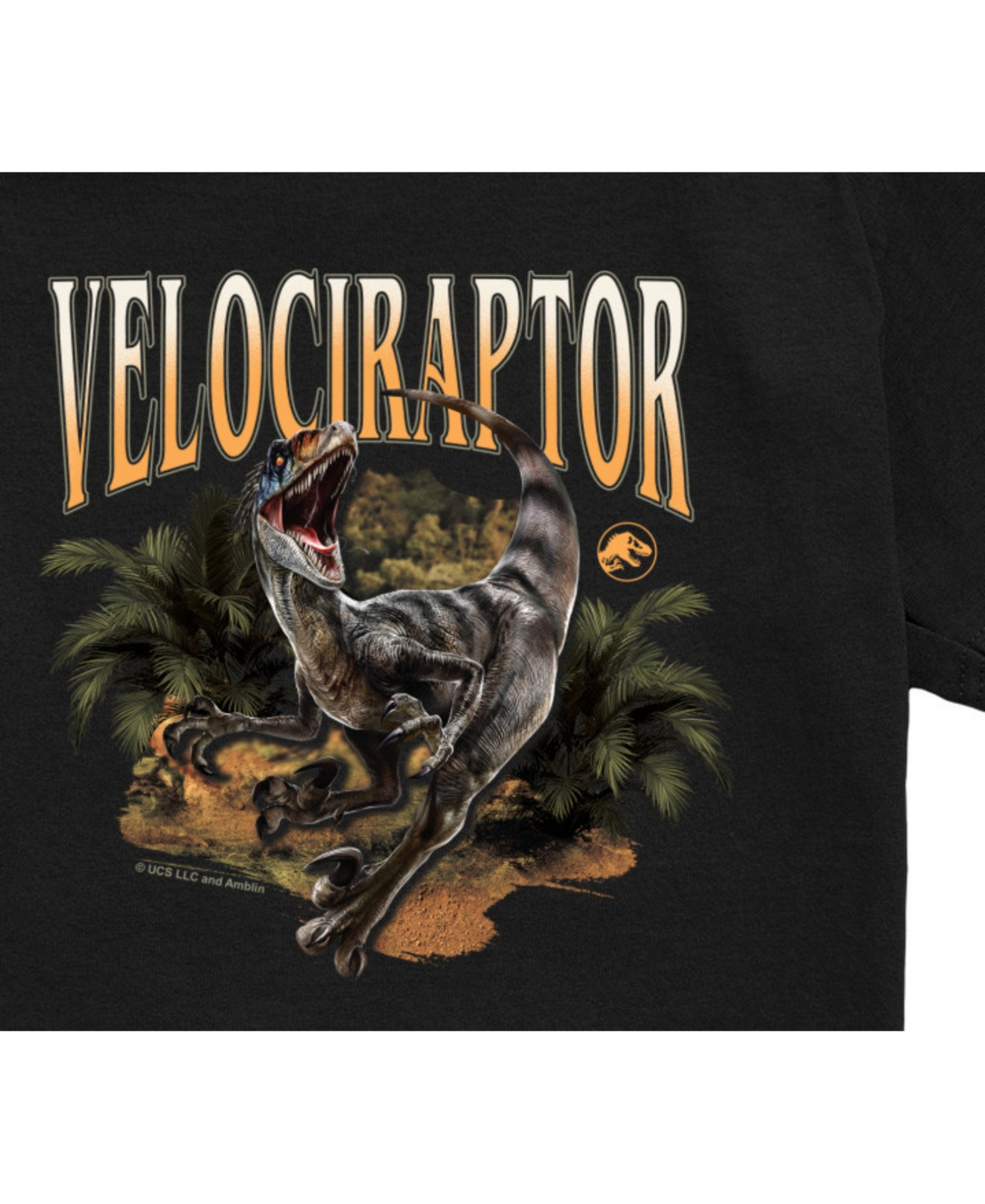 Jurassic Park Big Boys Live Action Velociraptor T-shirt In Black