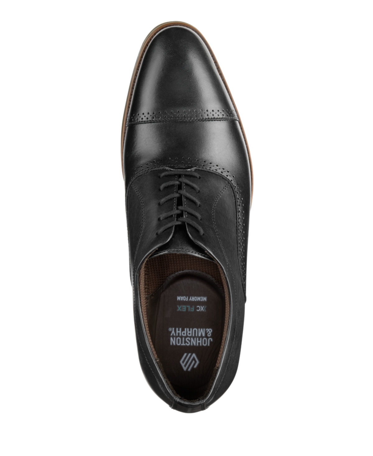Johnston & Murphy Archer Womens Faux Leather Formal Oxfords In Black