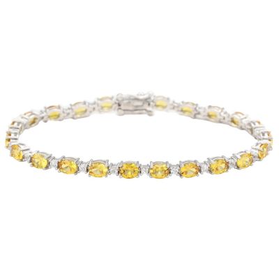 Suzy Levian   Oval Cut Sapphire Tennis Bracelet