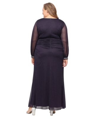 Plus Size Long Glitter Mesh Dress