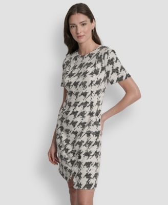 Petite Short Sleeve Riveted Skirt Sheath Dress