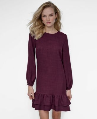 Petite Ruffle Hem Washer Dress