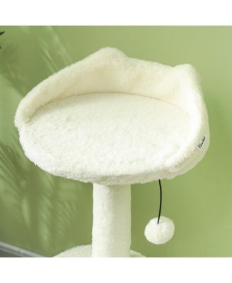 31" Cat Tree Tower with Scratching Posts, Cat Condo, Beds & Toy Ball