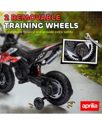 12V Aprilia Licenced Kids Motorcycle with Training Wheels,