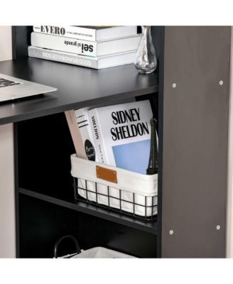 47" Home Office Computer Desk with 6-Tier Shelves,