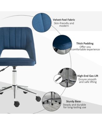 Upholste Mid-Back Home Office Desk Armless Computer Chair