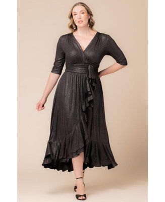 Plus Size Glimmer Ruffle Evening Gown