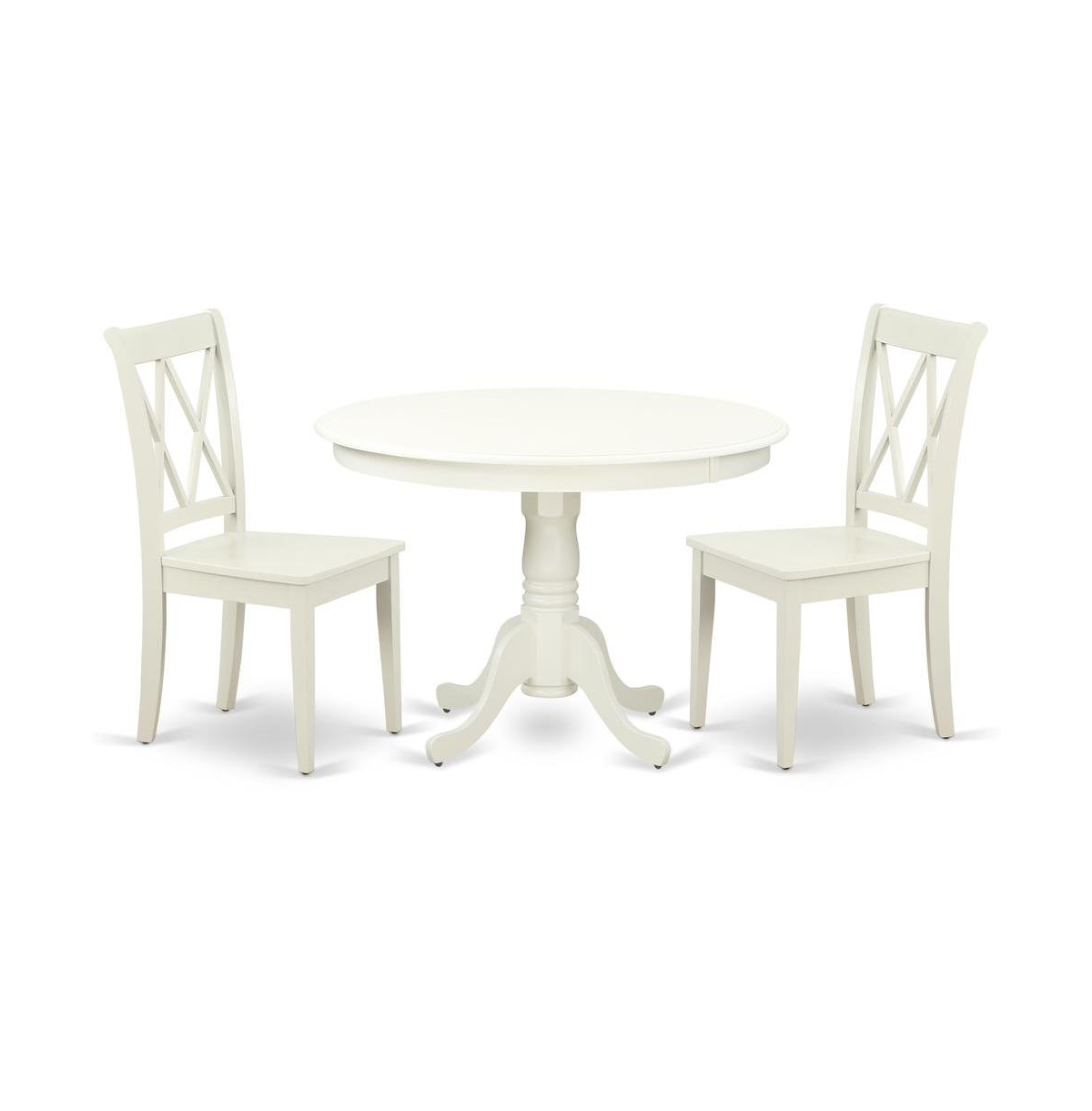 East West Furniture Dining Room Set Linen White
