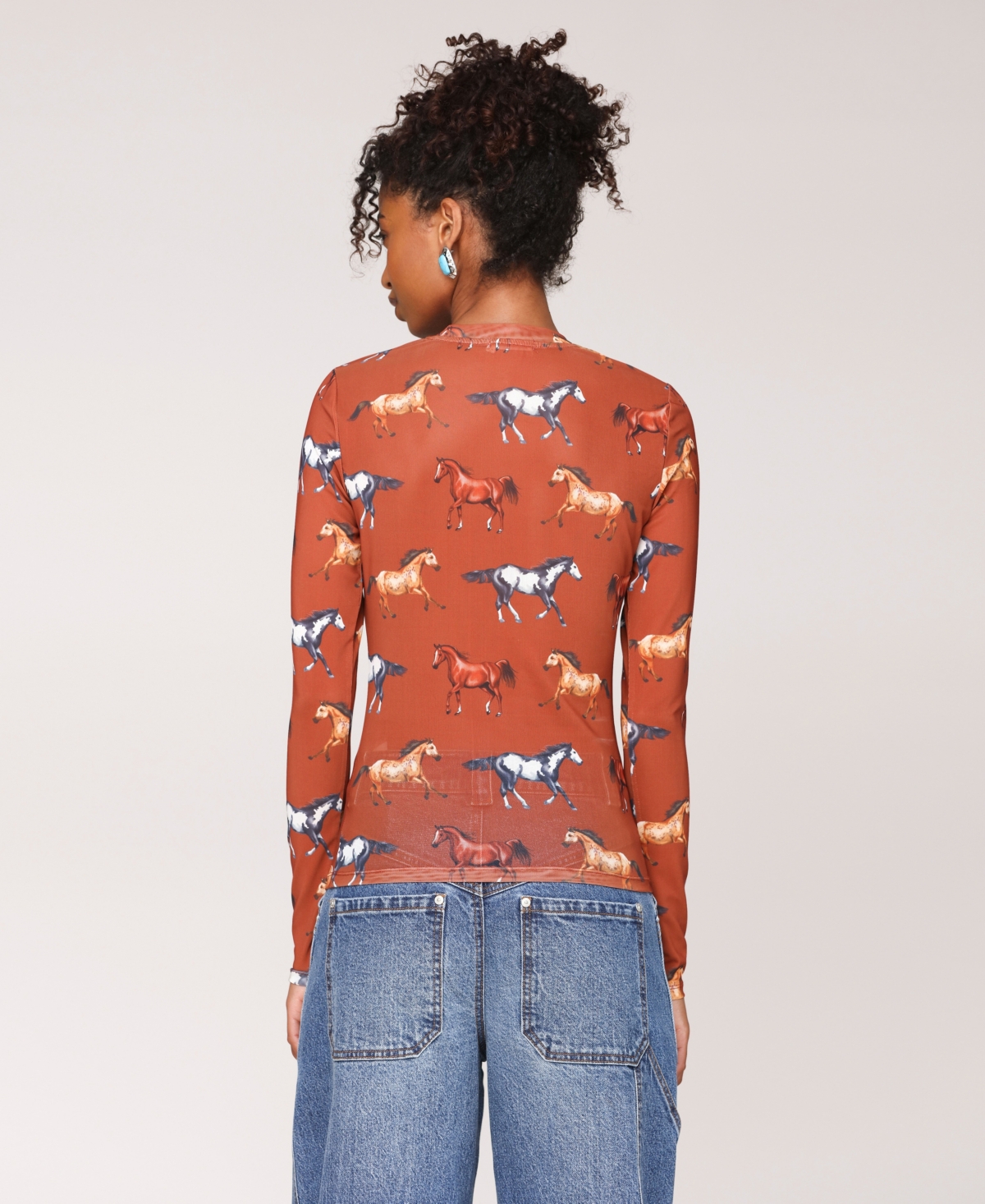 Avec Les Filles Women's Crew Neck Long Sleeve Top