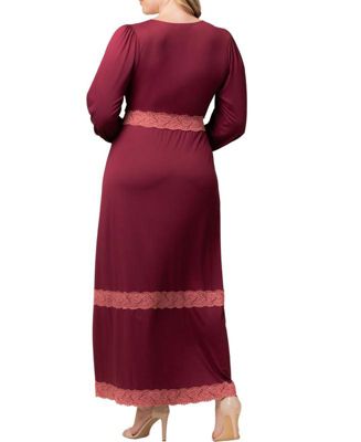 Women's Plus Size Lara Lace Trim Long Dress