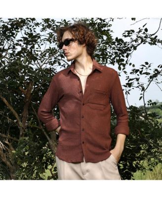 Men's Solid Tactile-Woven Shirt