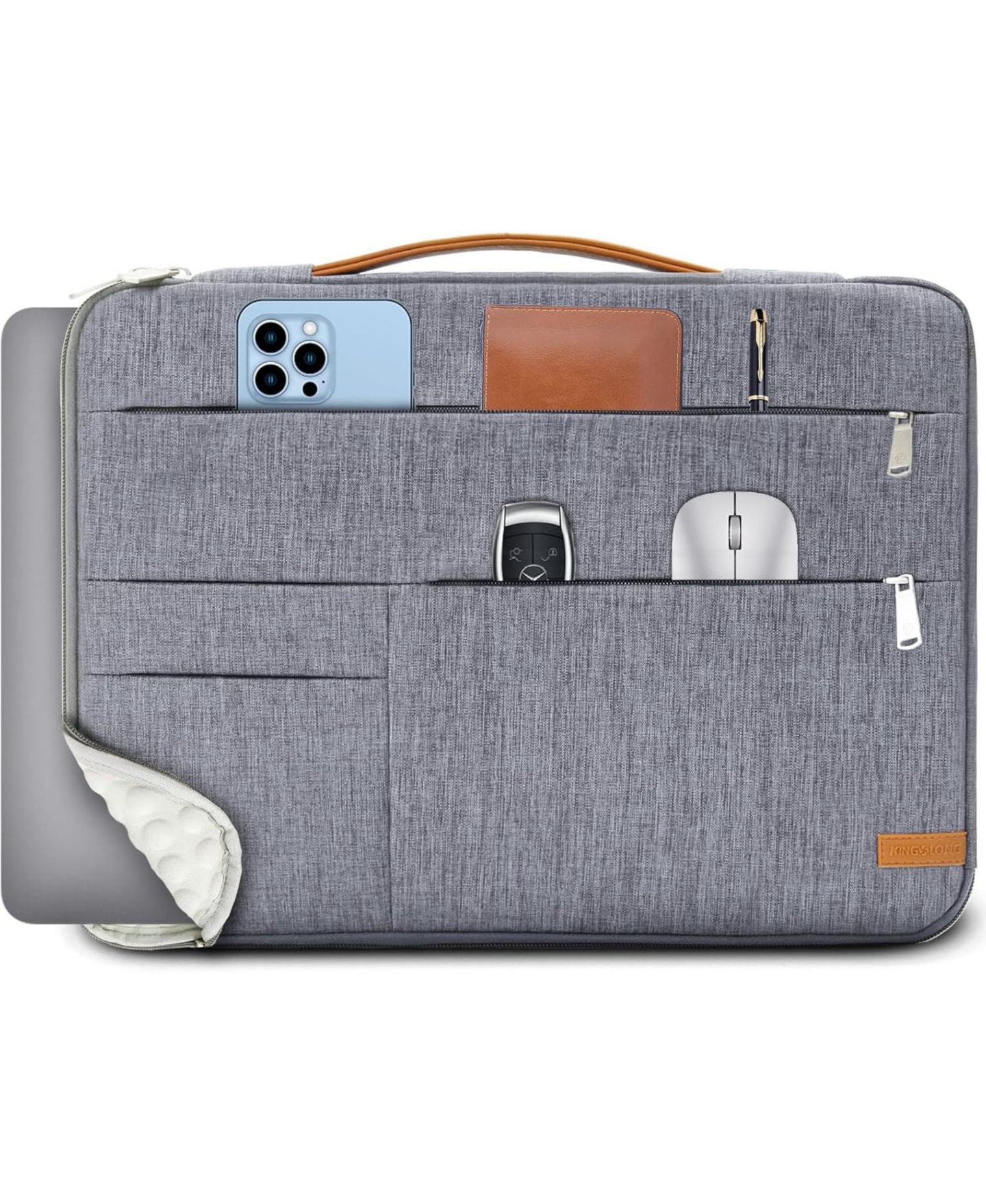 Сумка Acer 13.3 inch Laptop Sleeve, Slim Shockproof, Computer Carrying Case Cover Compatible with MacBook Air/Pro Asus Dell HP, Grey, цвет: Серый — фото 1
