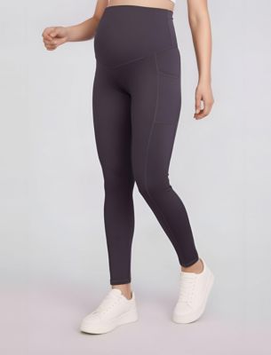 Women's Over the Belly Side Pocket Active Maternity Leggings - Motherhood Maternity
