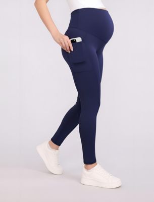 Women's Over the Belly Side Pocket Active Maternity Leggings - Motherhood Maternity