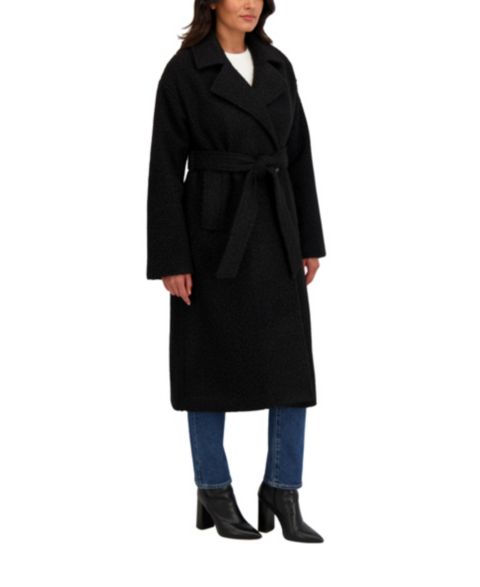 Женские куртки Sebby Collection Long Belted Boucle Wrap Coat
