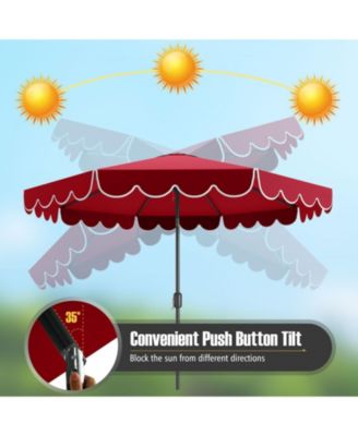 10 Feet Patio Umbrella Outdoor Market Umbrella with Crank Tilt Adjustment