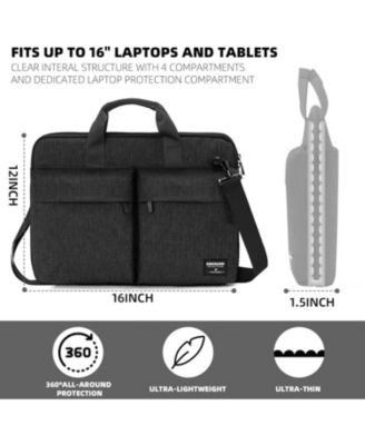 15.6 inch Laptop Shoulder Bag,Slim Shockproof Computer Sleeve Notebook Ultrabooks Carrying Case Handbag Cover Fit for Acer Asus Dell Lenovo HP Toshiba, Black