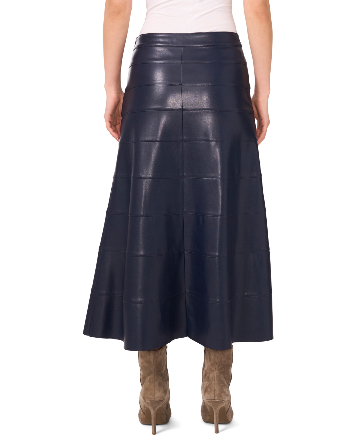 1.state Seamed Faux Leather Skirt In Blue
