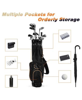 9 Inch Golf Stand Bag with Divider and Spacious Storage Pockets