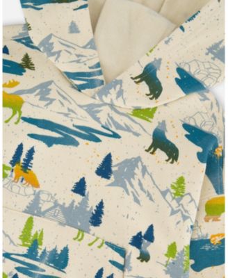 Boy Printed Hooded Fleece Sweatshirt Beige - Toddler|Child