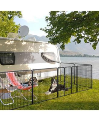 8-Panel 32 Inch Height Pet Fence for Indoor and Outdoor Use