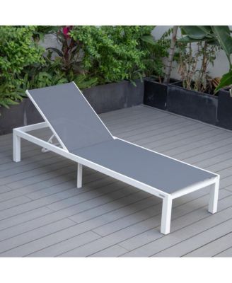 Marlin Patio Chaise Lounge Chair With White Aluminum Frame