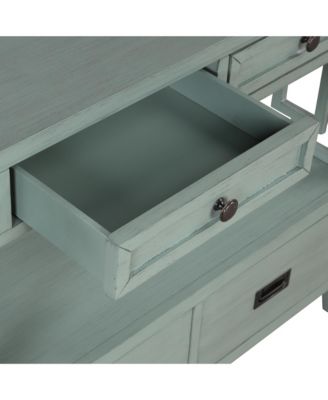 CASAINC 36" Cabinet Pine Wood Console Table with 4 Drawers & 1 Storage Shelf